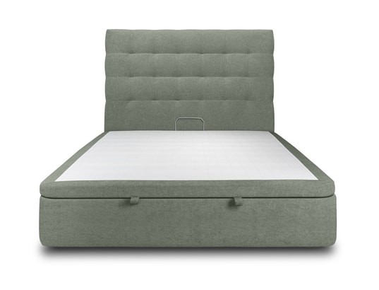 SOMMEIL DE PLOMB - Lit coffre 180x200cm capitonnée tissu vert