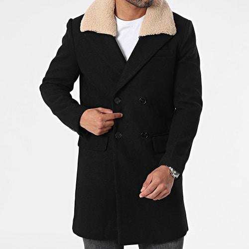 Manteau Col Mouton Noir