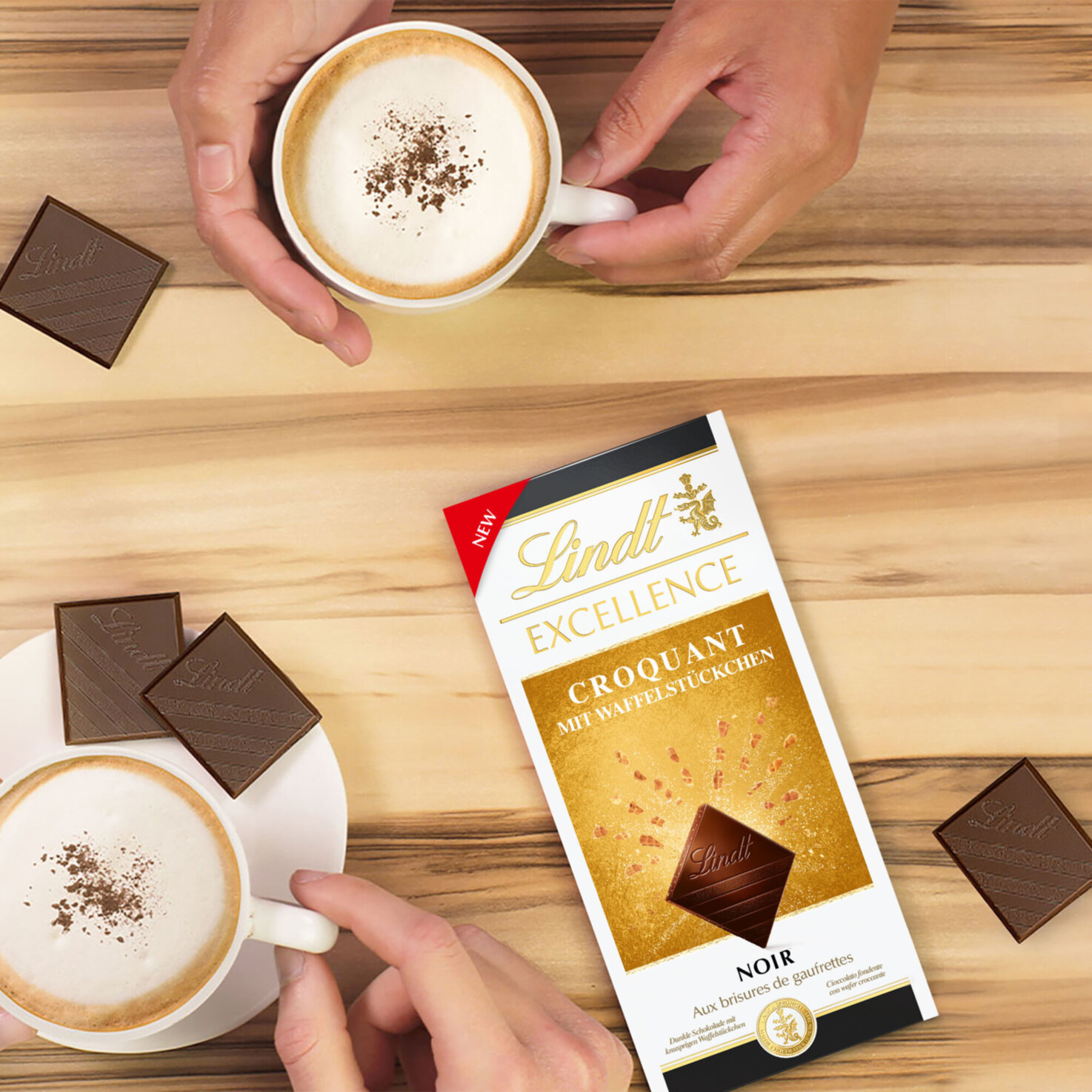 Lindt Excellence Dunkel Gaufrette Tafelschokolade