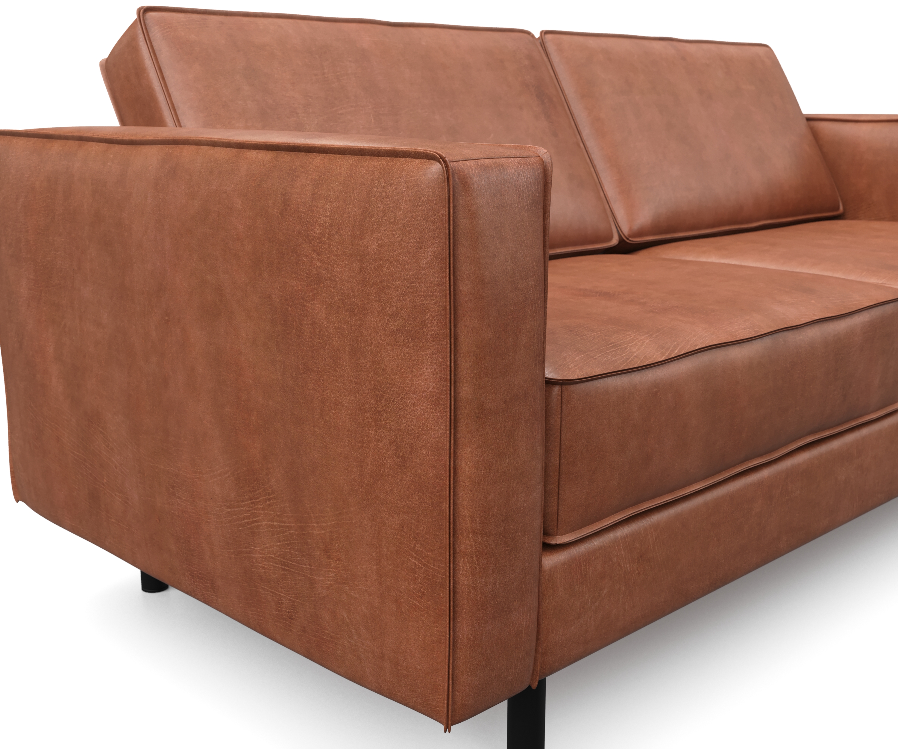 Sofa Leder DUKE 3-Sitzer braun