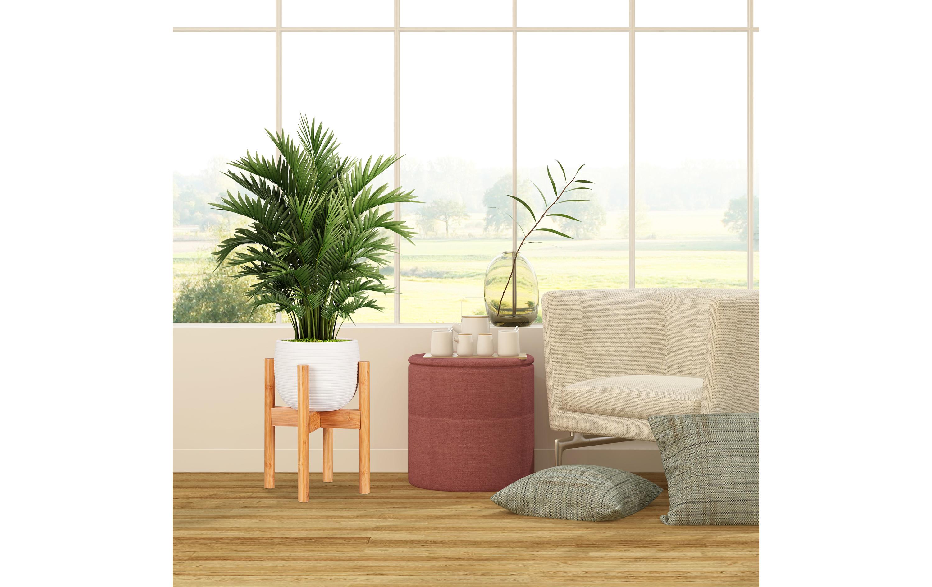 Pflanzenständer verstellbar 35.5 cm, HellbraunBlumentopf mit Ständer