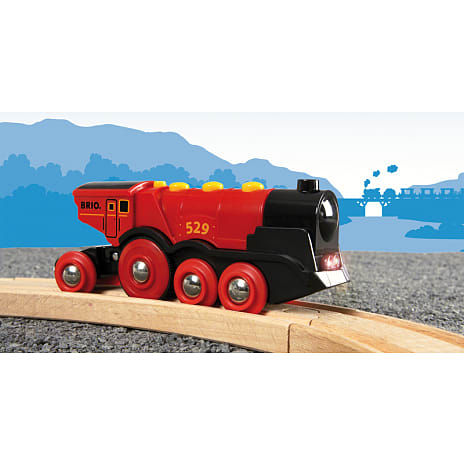 BRIO 33592 Stort, rødt lokomotiv, B/O