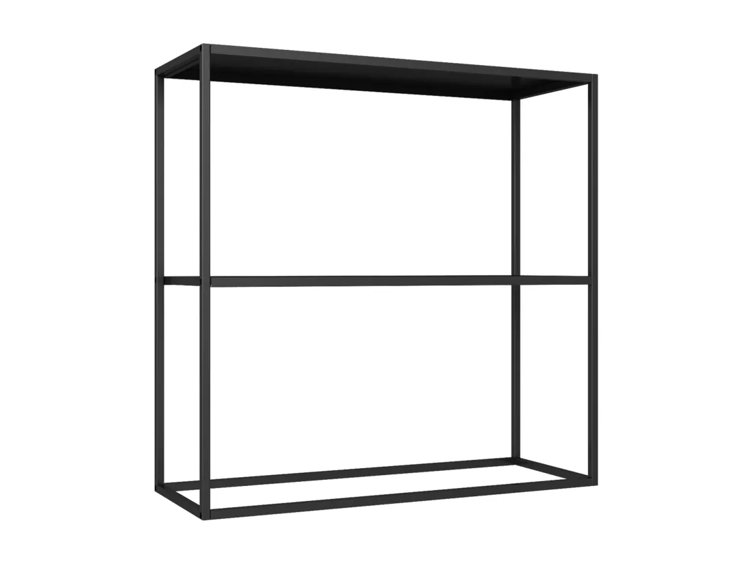 Table console Strömstad avec surface de rangement 80 x 79,5 x 26 cm noir mat [en.casa]