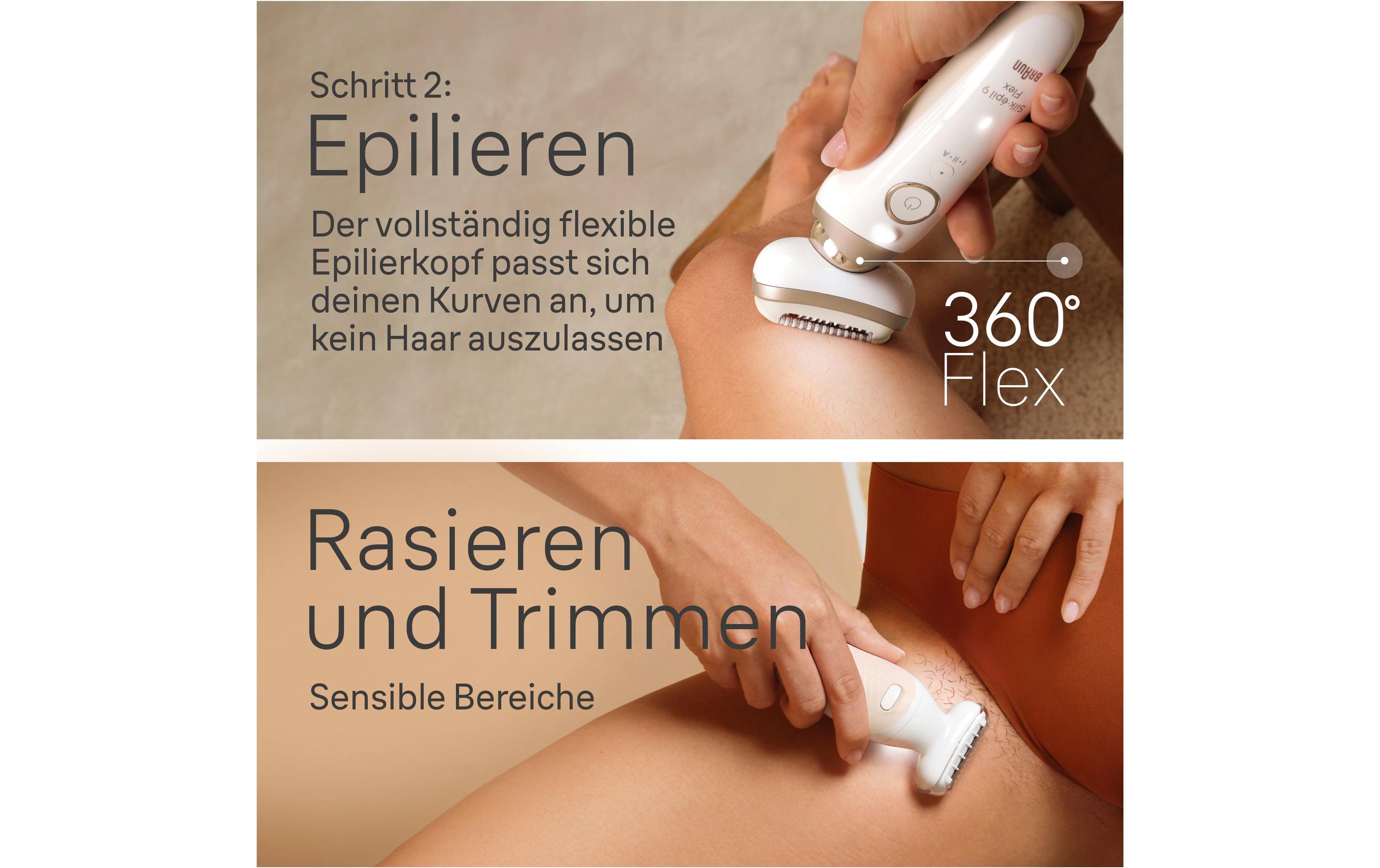 Epilierer Silk·épil 9 SkinSpa Flex 9-481 3D<br>Kabelloses Nass- und Trocken-Epiliergerät