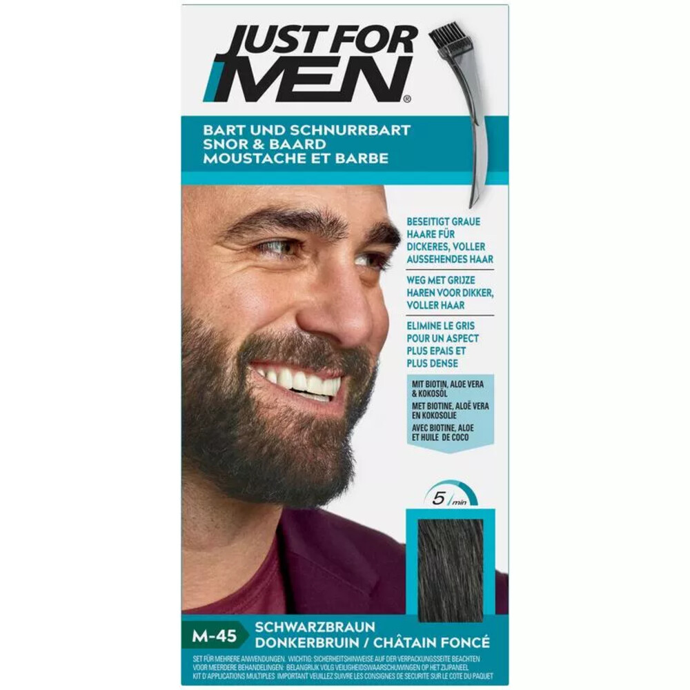 Just for Men Snor en Baard Donkerbruin M451 set