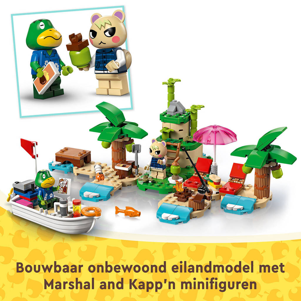 Vrolijke speelse bouwsetKapp'ns eilandrondvaart Speelgoed met 2 Dieren Figuren en Boot 77048
