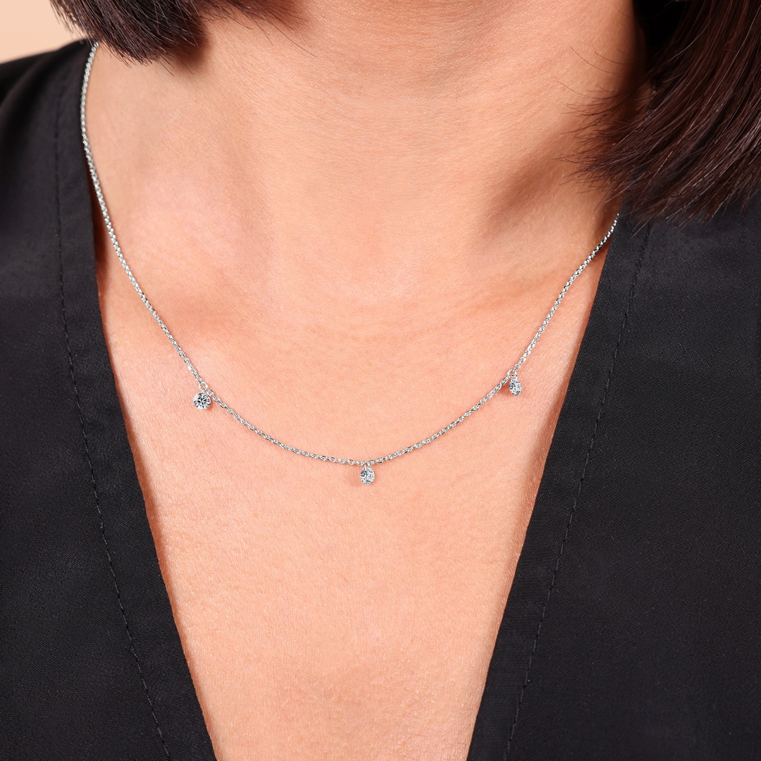 Collier mit Anhänger 750/18 K Weissgold mit Diamanten 0.40 ct H/si by CHRISTIAN