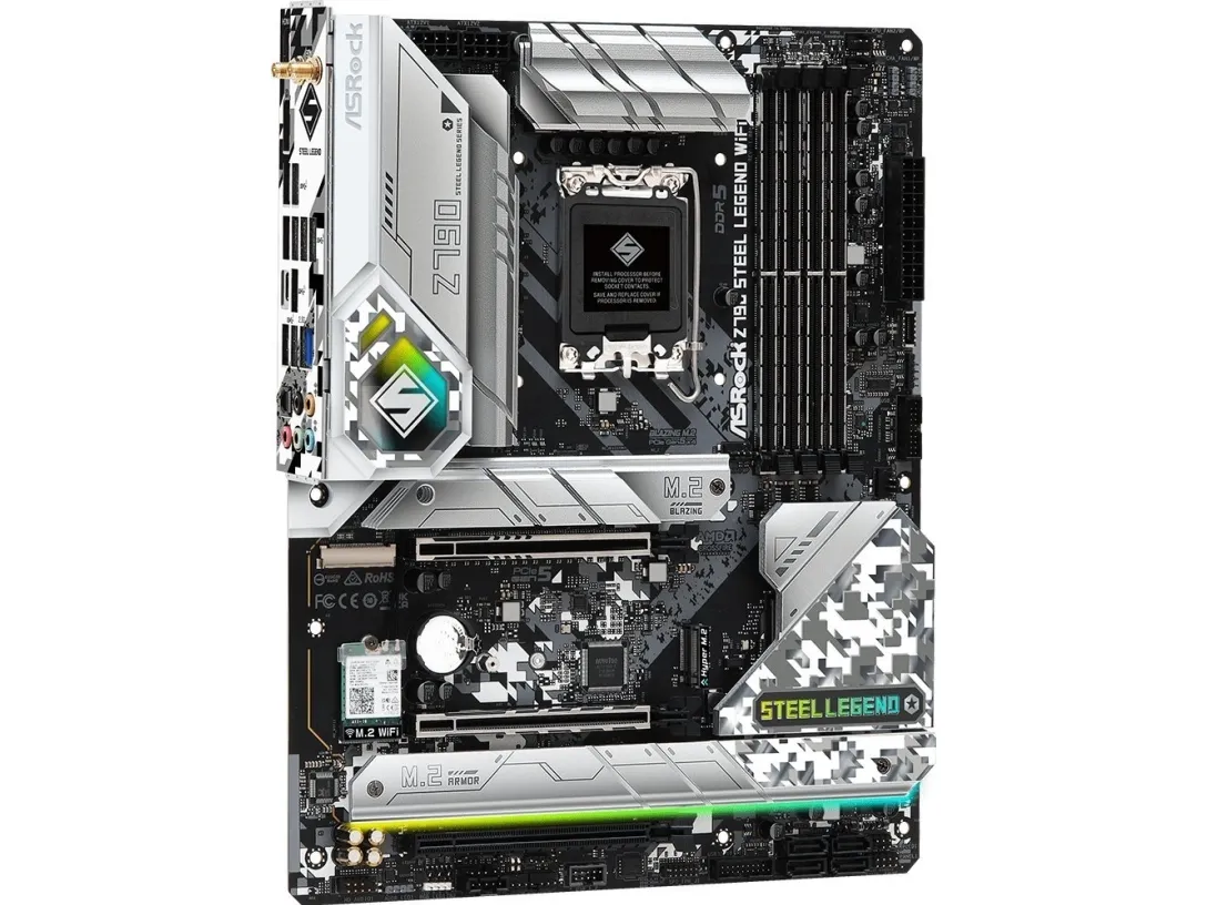 ASRock Z790 Steel Legend WiFi - Bundkort - ATX - LGA1700 sokkel - Z790 Chipset - USB-C 3.2 Gen 2x2, USB-C 3.2 Gen2, USB 3.2 Gen 2, USB 3.2 Gen 1 - 2.5 Gigabit LAN, Wi-Fi 6E, Bluetooth - onboard grafik (CPU påkrævet) - HD Audio (8-kanaler)