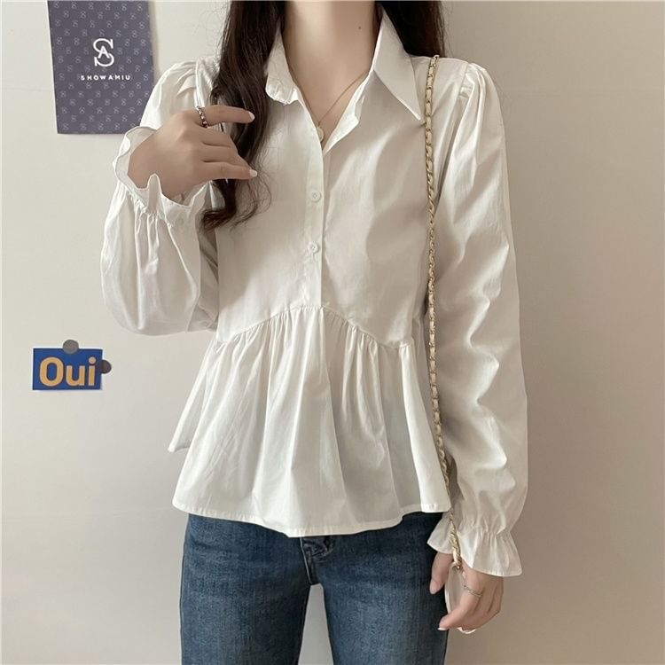 Sisyphi - Blouse met pofmouwen en knoopjes