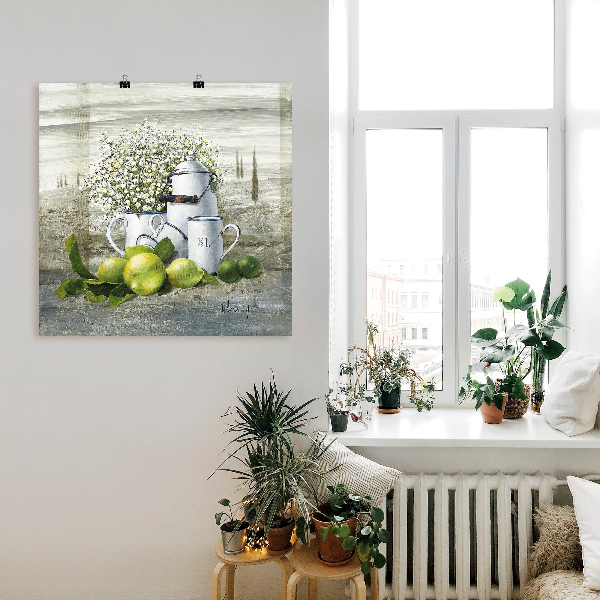 Artland Wandbild »Stillleben mit Milchkanne« Arrangements 1 Stk. tlg. als Leinwandbild, Poster, Wandaufkleber in verschied. Grössen