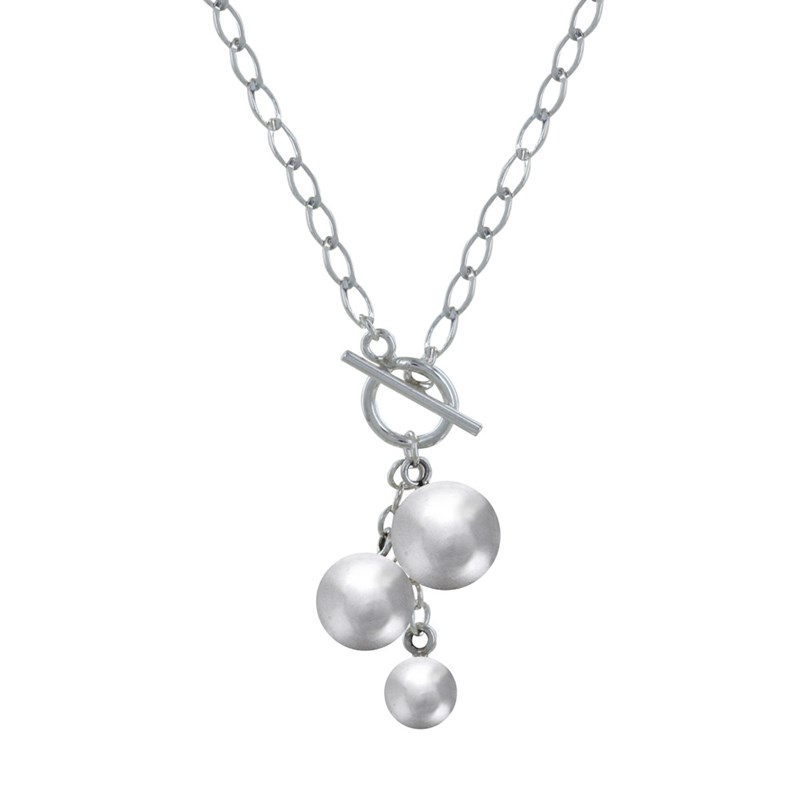 Collier Argent et Trois Billes Argent 925