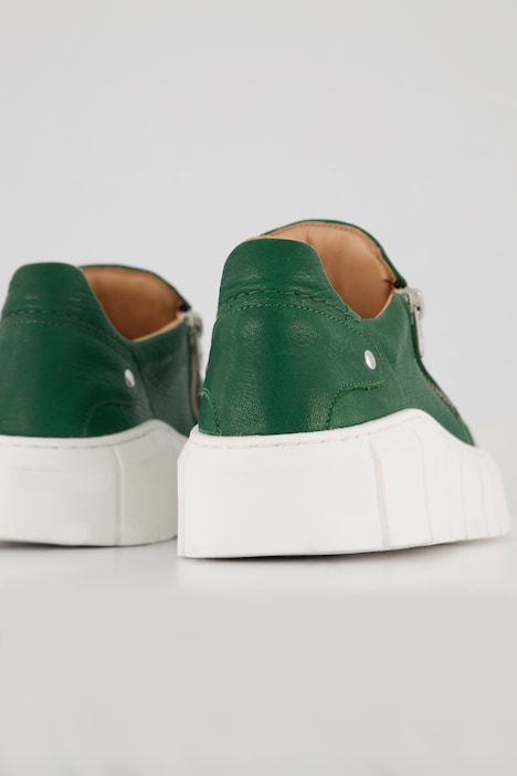 Leder-Slip-Ons, Zipper, Wechselfußbett, Komfortweite