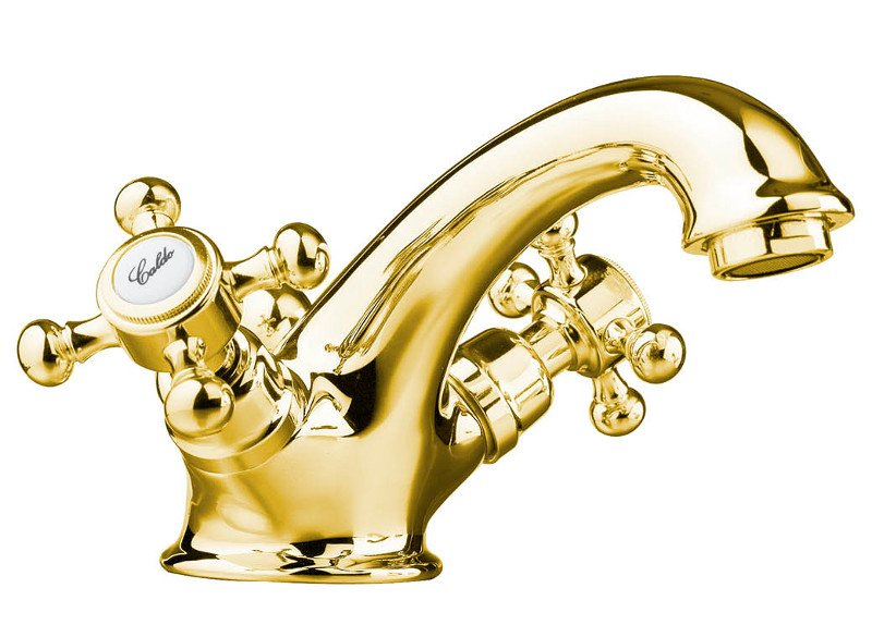 Sapho Antea klassieke wastafelkraan met afvoerplug goud