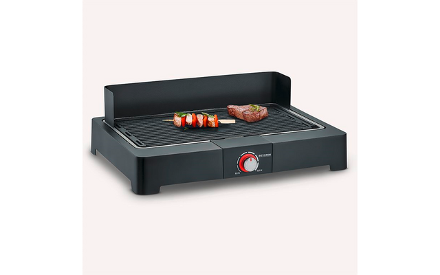 Severin PG 8567 Tischgrill mit Grillplatte aus Aluminium 2200 W  Schwarz