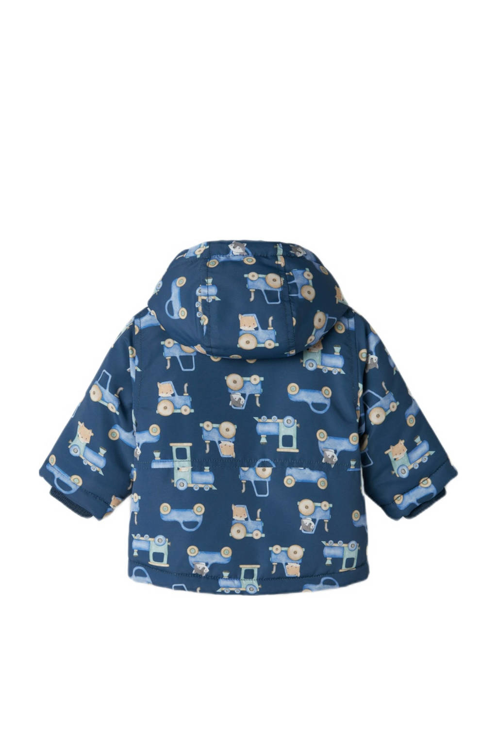 NAME IT babywinterjas NBMMAX met all over print donkerblauw