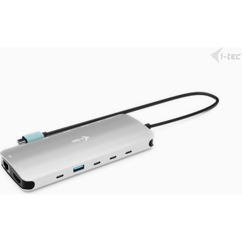 i-tec Metal USB-C Nano 3x Display Dock, 2x HDMI 1x USB-C video with Power Delivery 140W + Universal Charger 140 W