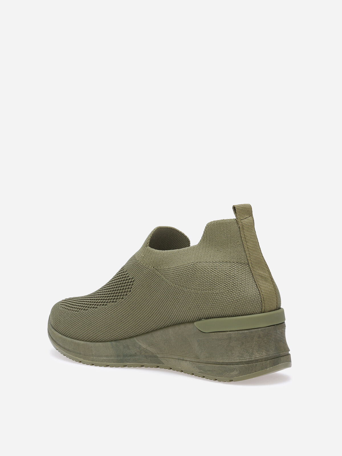 Baskets compensées slip-on- Vert foncé
