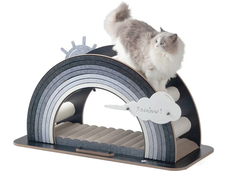 CanadianCat Design-Kratzmöbel Rainbow Grau Kletter-Bogen mit Kratzbrett