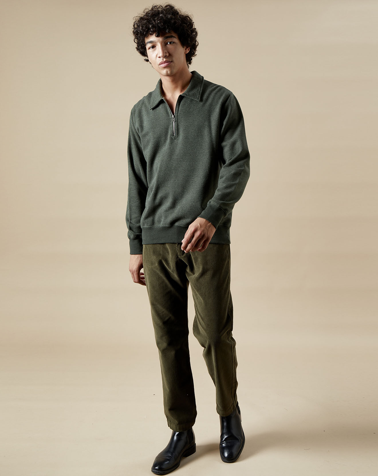 Hartford Sweat polo zipper army