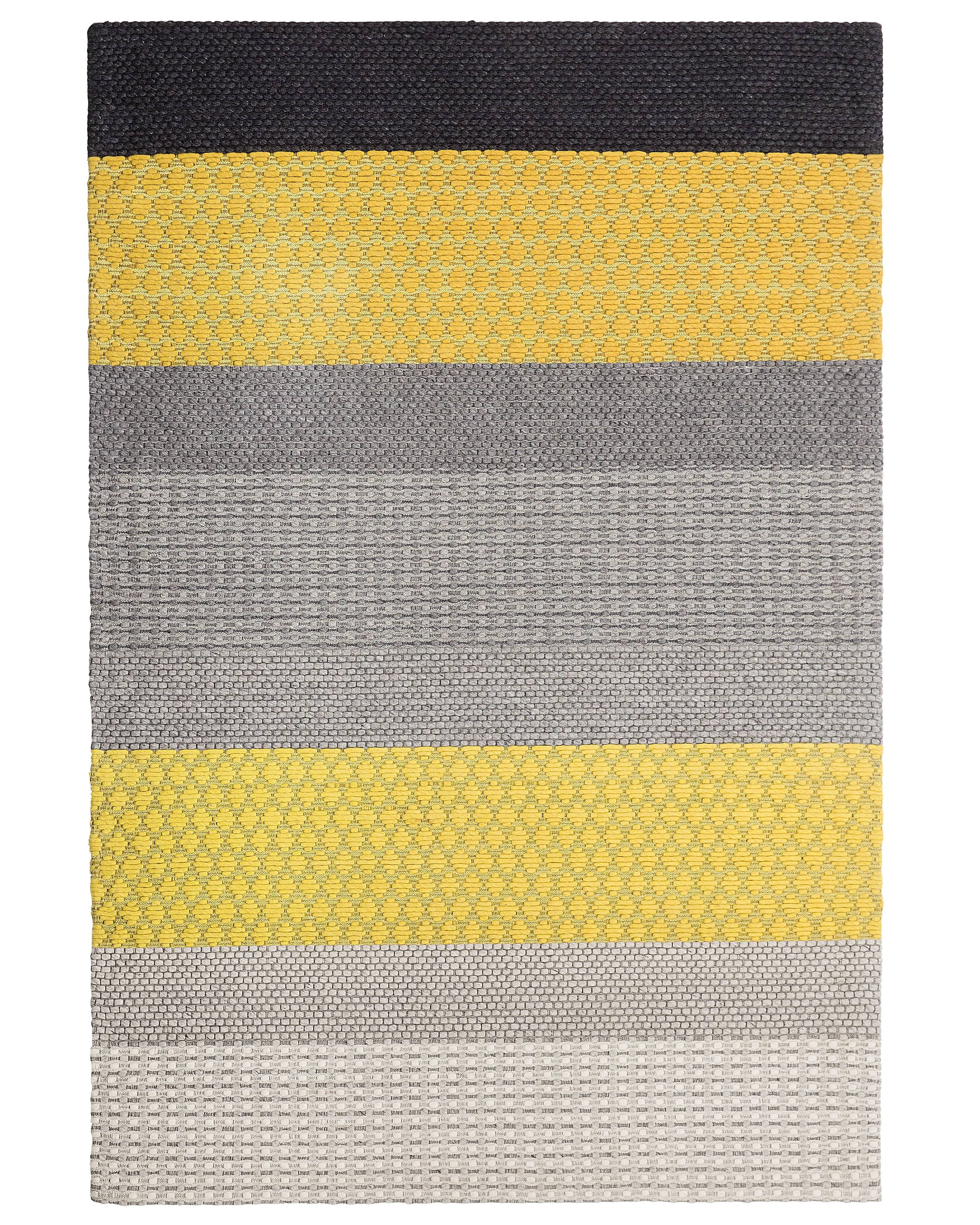 Vloerkleed AKKAYA Geel 140 x 200 cm Wol