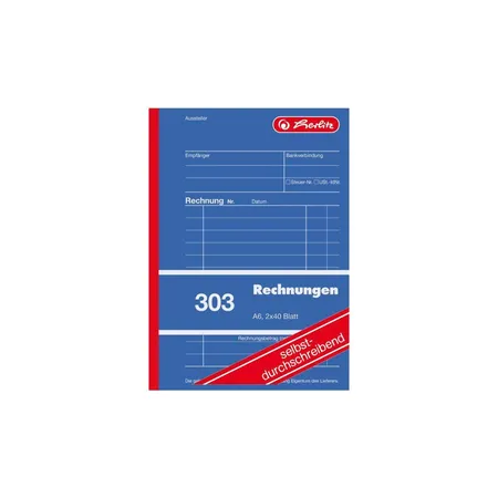 Herlitz Formularbuch Rechnung 303, DIN A6, 2 x 40 Blatt