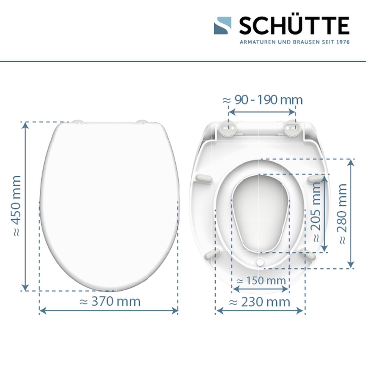 Schutte Isabeau dubbele toiletzitting met softclose en quick release wit glans