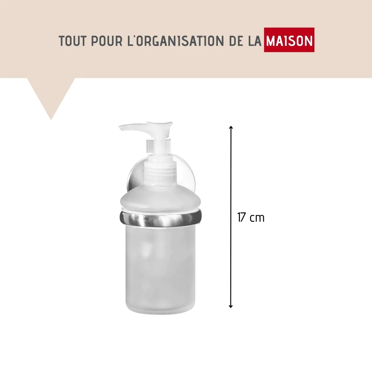 Distributeur de savon mural verre et chromé Vision Fackelmann