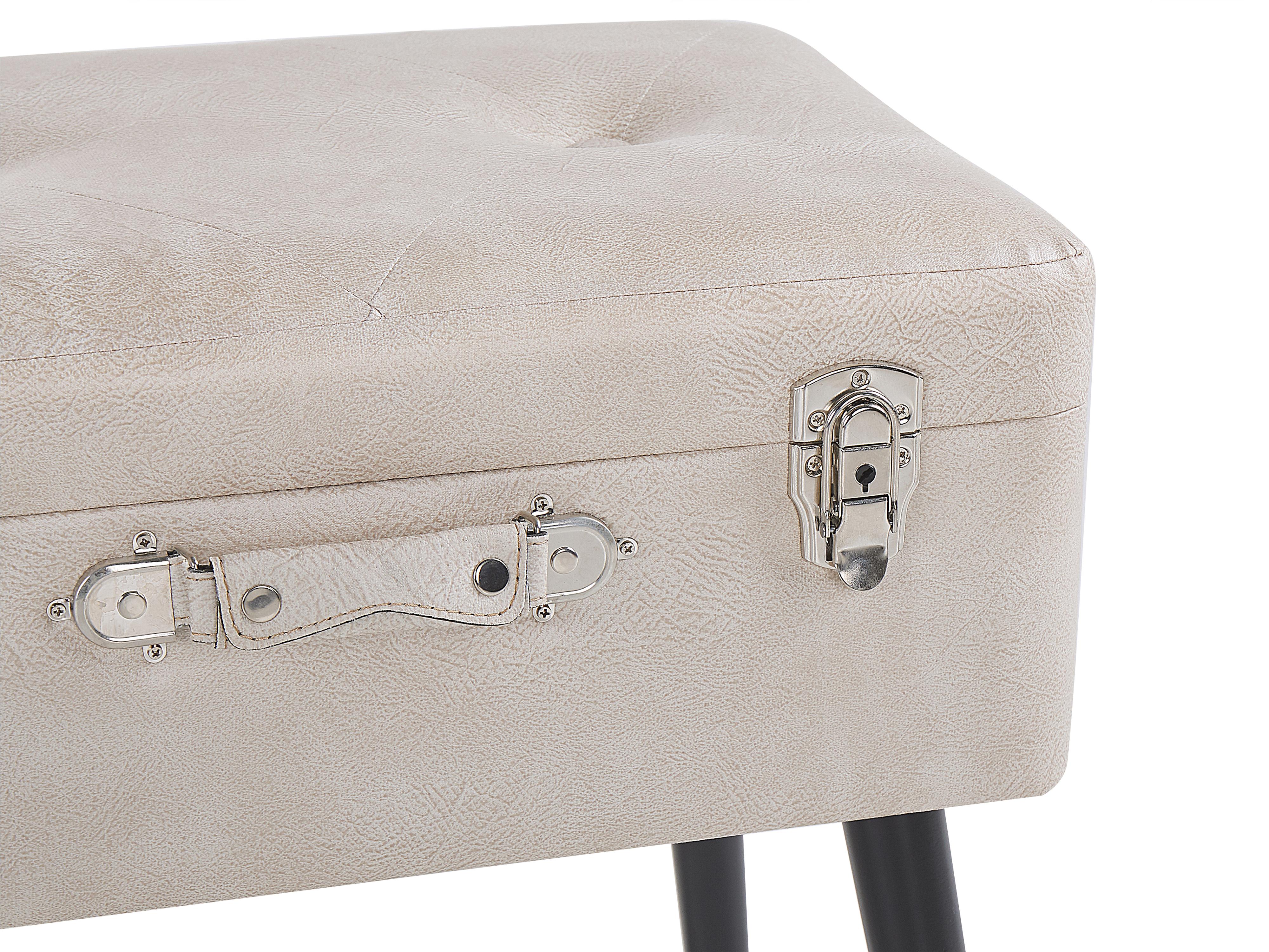 Hocker met opbergruimte MALLARD Kunstleer Beige