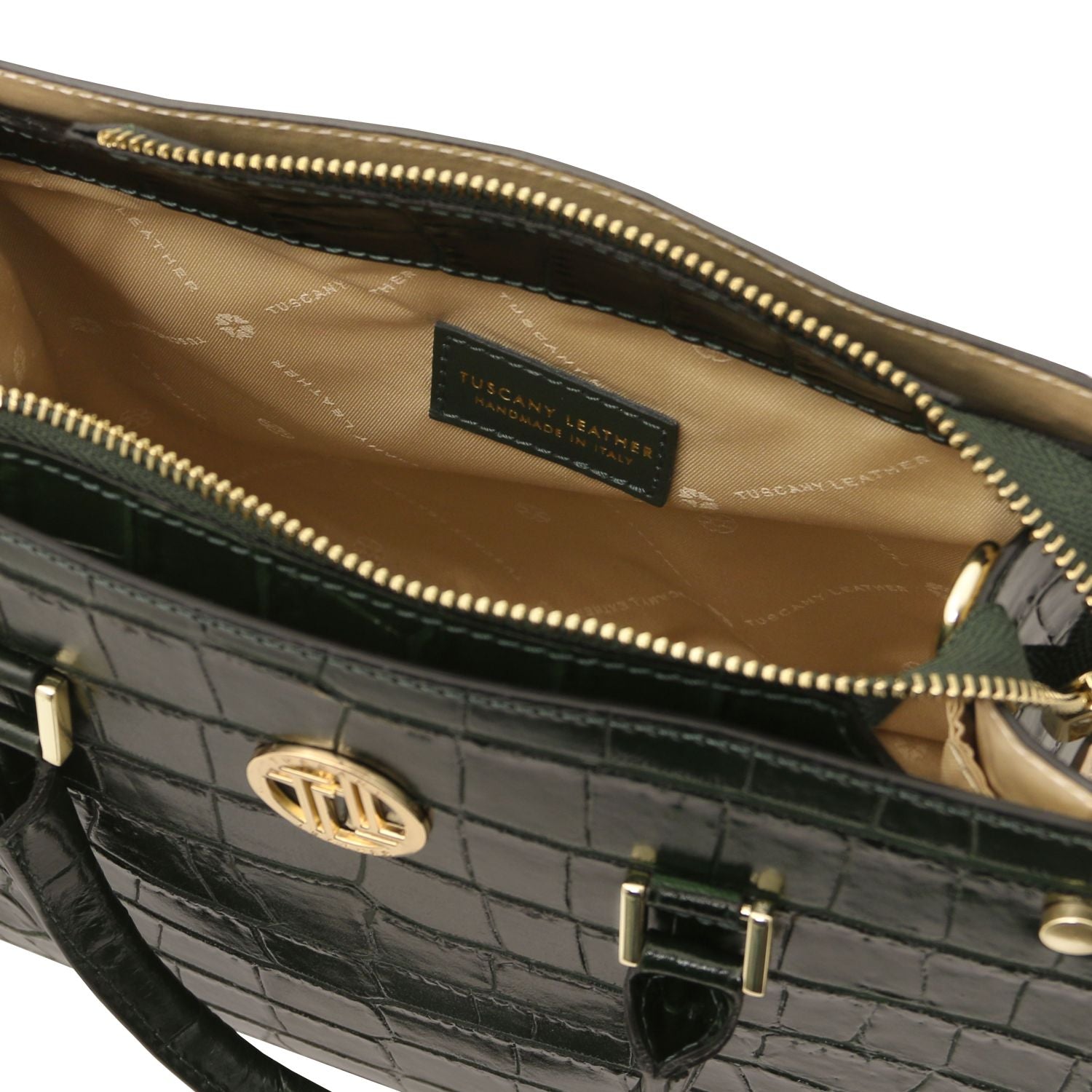 TL142504 – Croque – Croc print leren Handtas