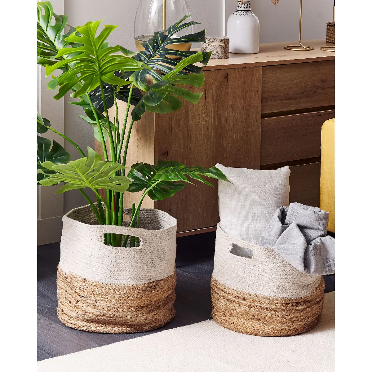 BELIANI Lot de 2 NAULLA - Beige/Gris