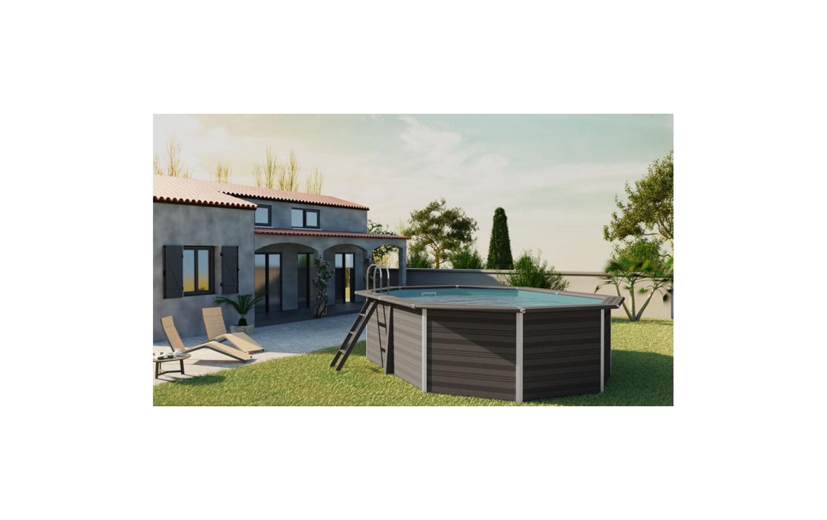 Pool KIT Avantgarde, 664 x 386 x 124 cm<br>Ovalbecken