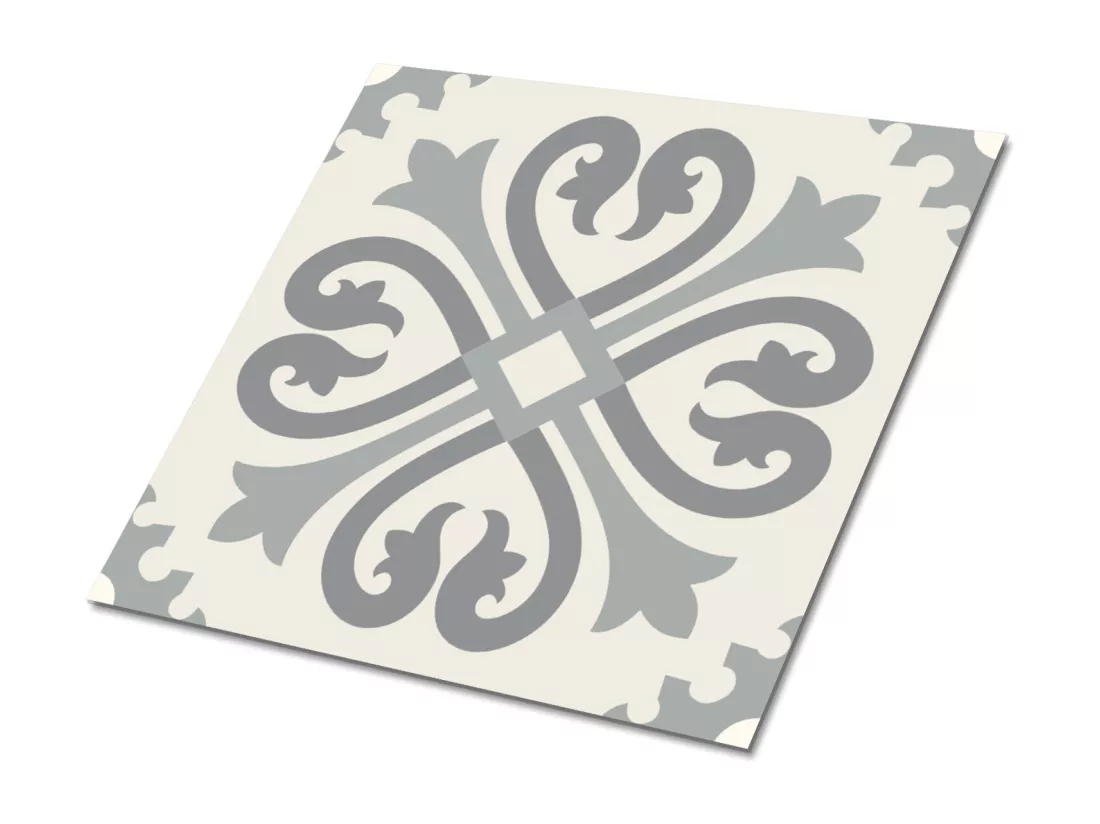 Carreaux autocollants PVC, Carrelage PVC adhésif - 9x30x30 - Motif arabe - gris