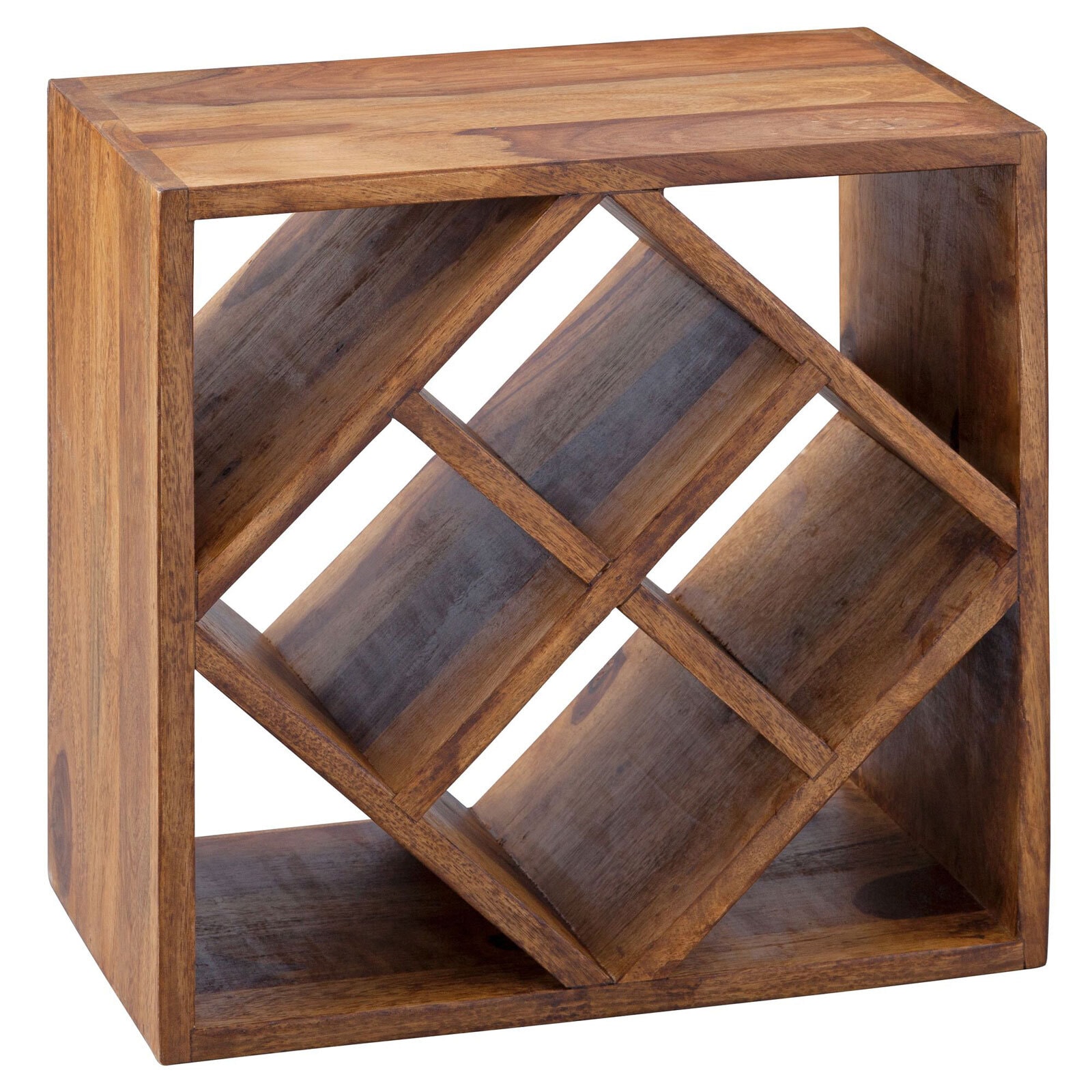 Flaschenregal 40 x 40 cm Sheesham Massivholz