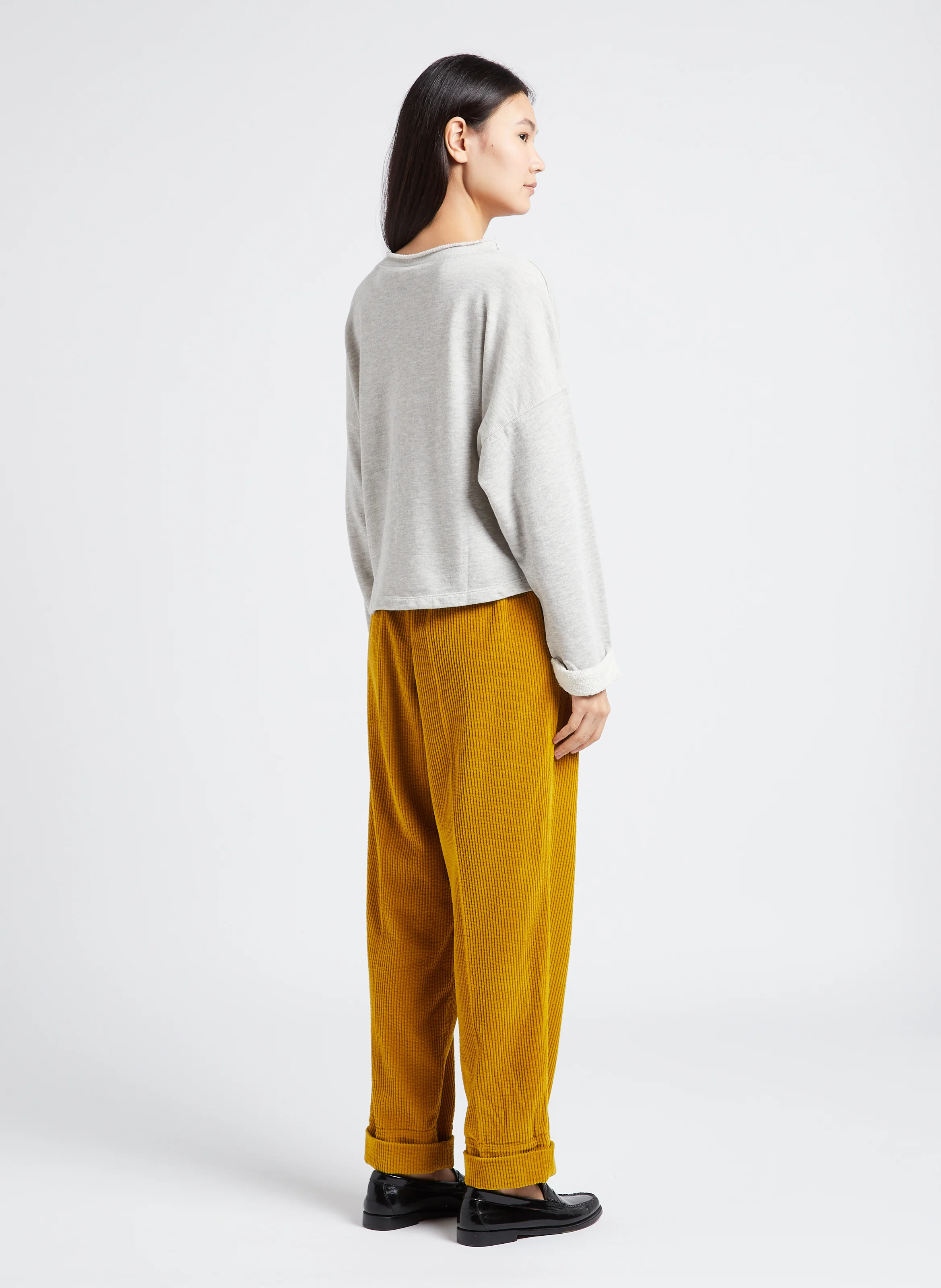 ZOFBAY - Sweat col rond en coton mélangé | Gris