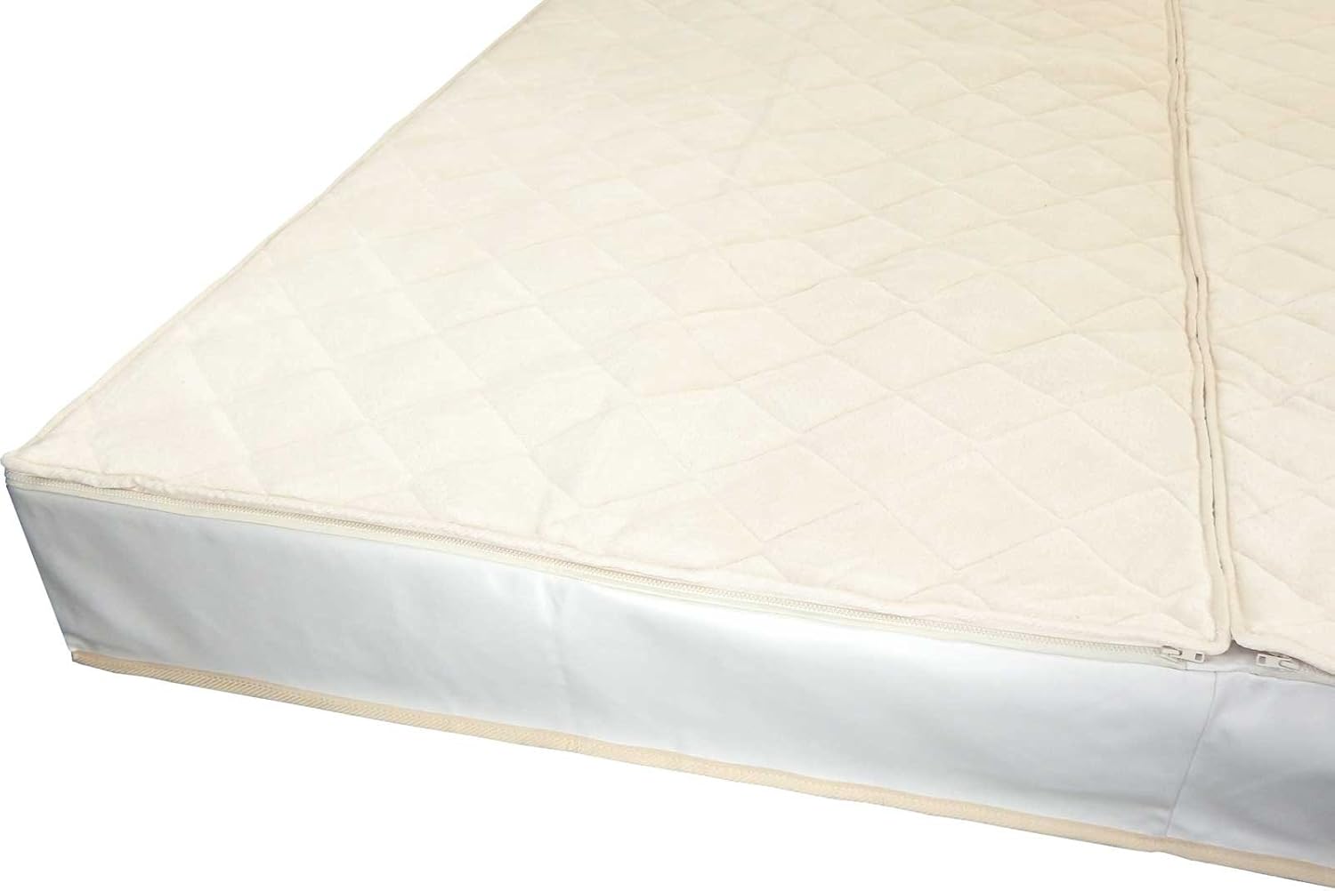 Frottee Wasserbettbezug Auflage Bezug Baumwolle für Wasserbett Rundumbezug (180 x 200 cm)