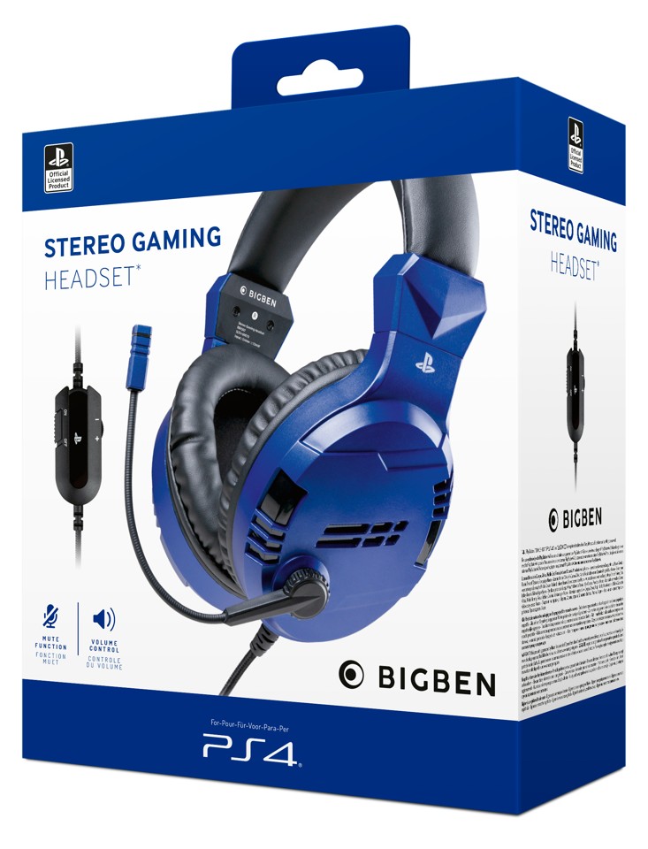 BigBen Interactive PS4 Gaming Headset V3 - Blue - Headset - Sony