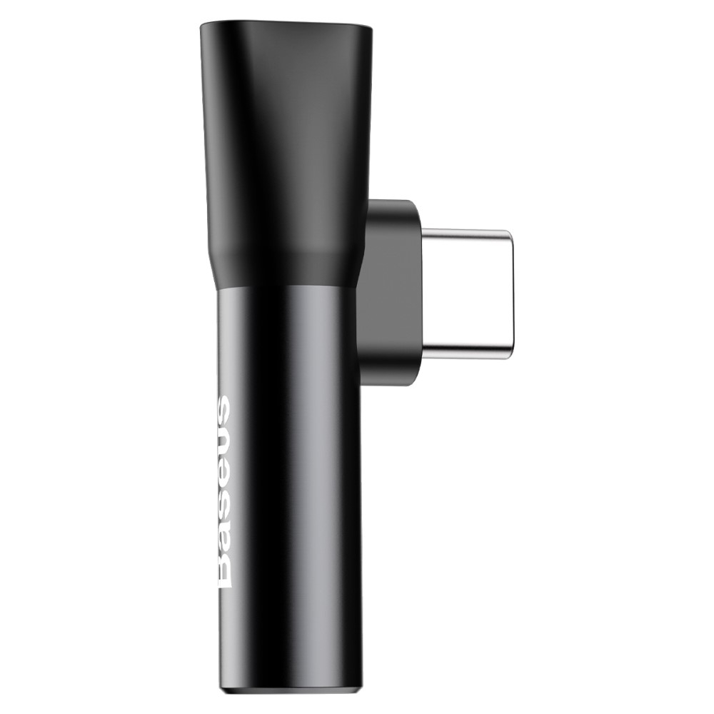 Mini 2in1 USB C auf 3.5mm Audio   USB C Adapter (1A) - Schwarz