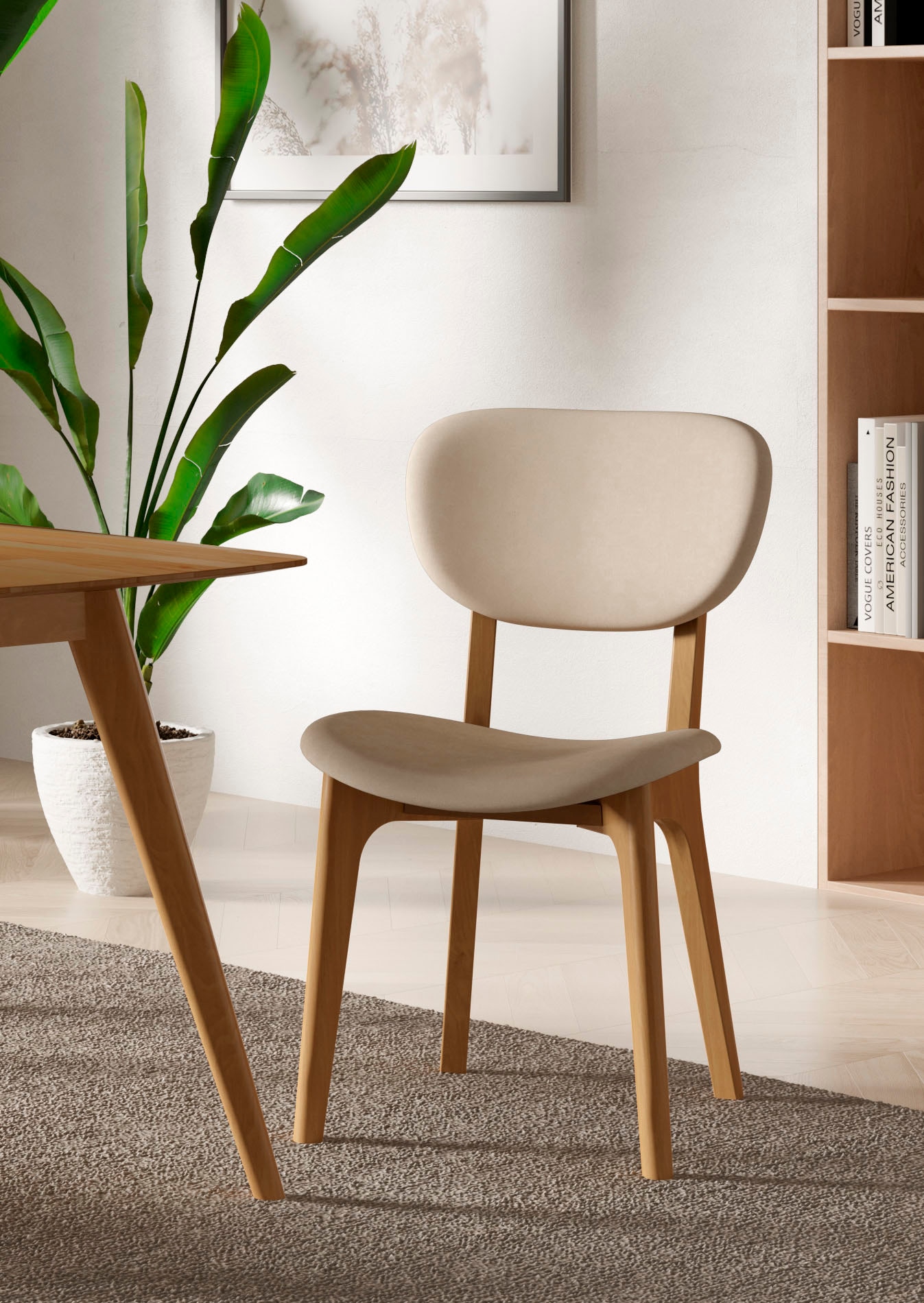 INOSIGN Stuhl »COZY Made in Italy« (Set) 2 Stk.Gestell in Buche, Kirsch- oder Nussbaum, Massivholz, Design Stuhl