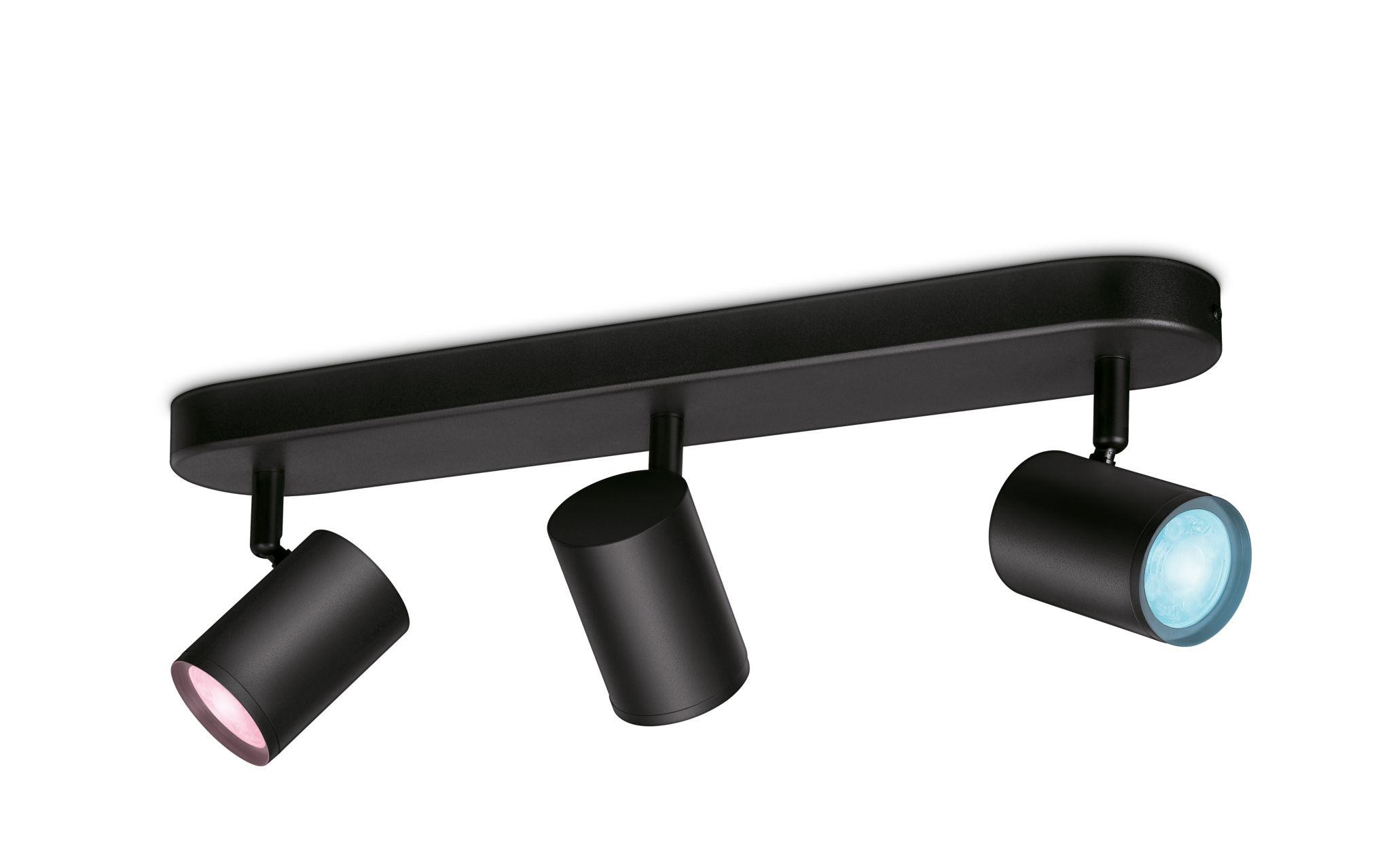 IMAGEO 3er Spot Tunable White & Color Deckenleuchte SchwarzSmartes Leuchtmittel, steuerbar über Bluetooth, Matter, WLAN