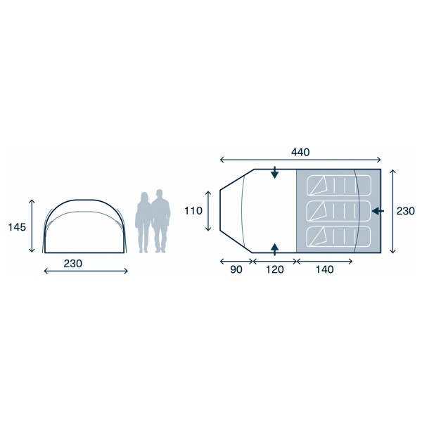 Kampa - Wanderlight-K 03 - Tente 3 places