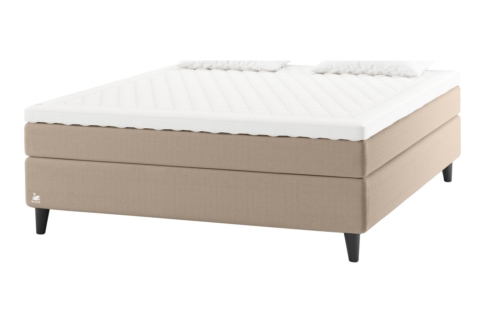 Adele Kontinentalseng 180x200 cm Tekstil Moment Beige, Ocean Softec og Cone Leg 14cm shaded Black