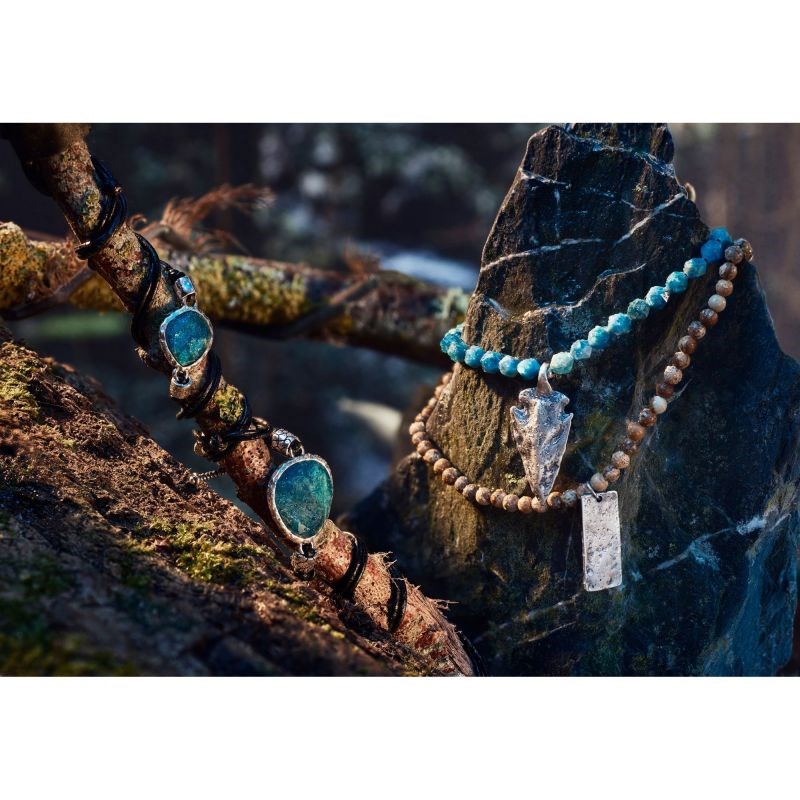 Bracelet Homme élastiqué pierres multicolores 