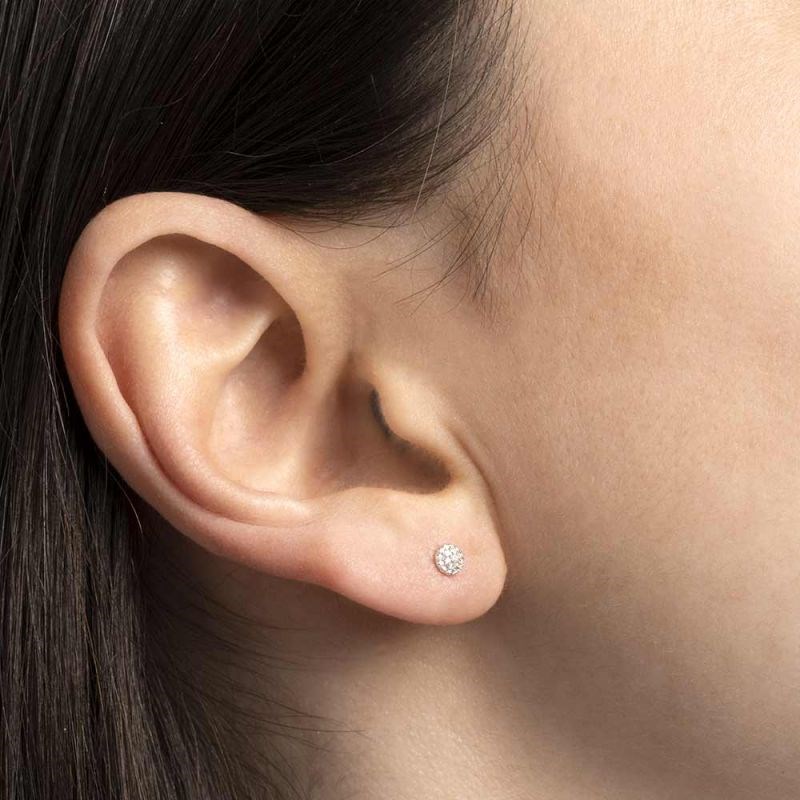 Boucles d'oreilles or blanc et diamants