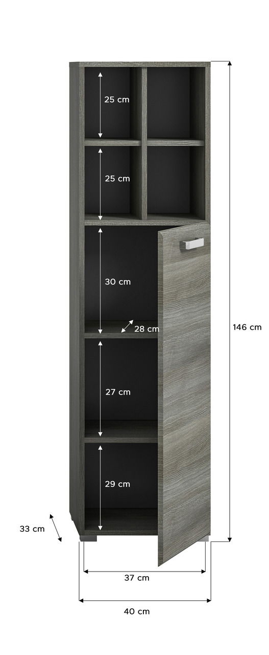 MID.YOU Standschrank SILVER