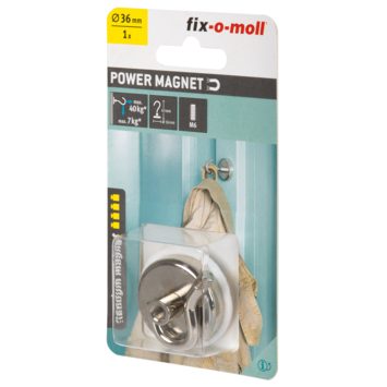 Magneet haak Neodymium zelfklevend zilver 36mm