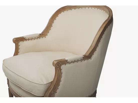 Fauteuil en lin ALIENOR - Crème