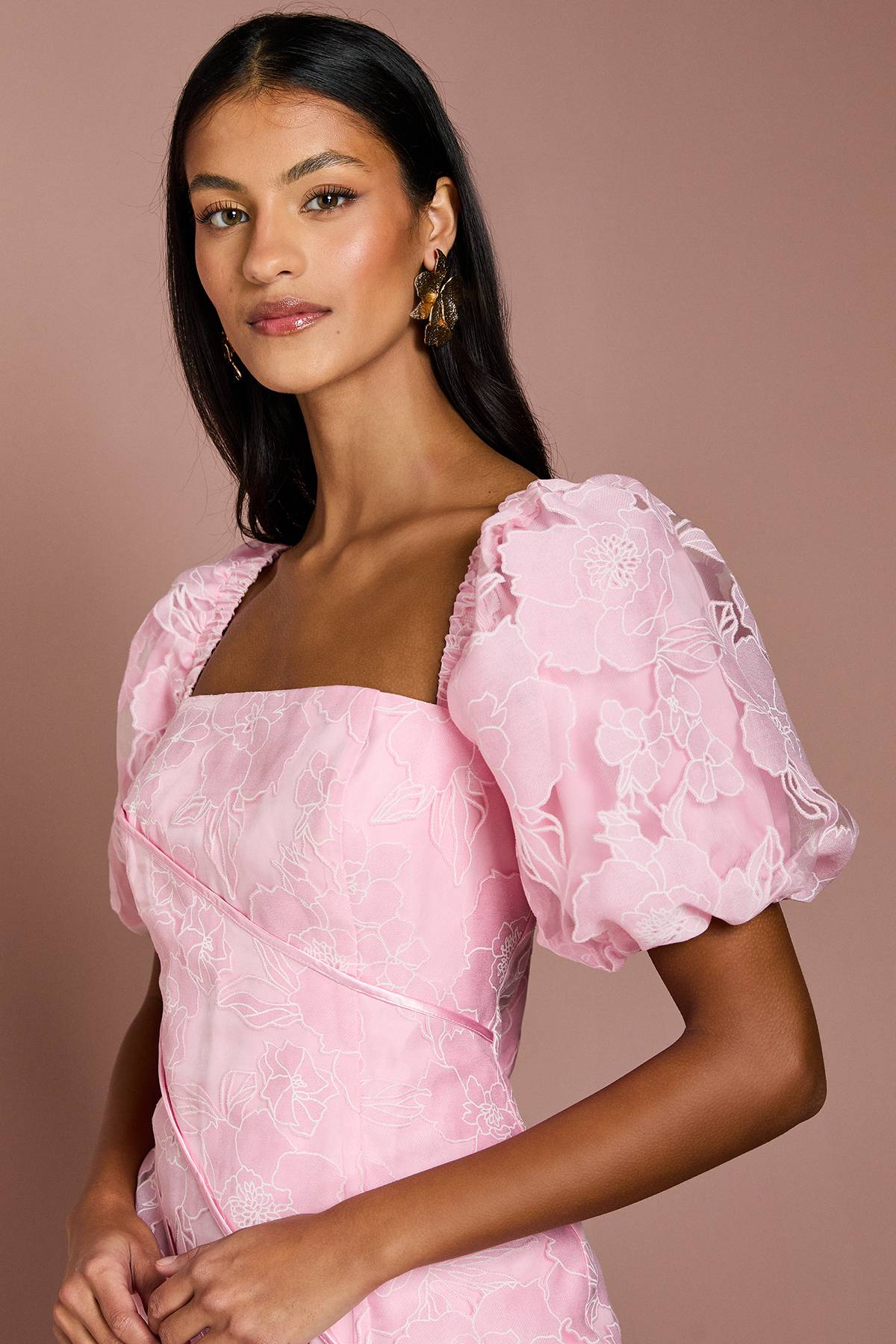 Coast Robe Mi-Longue Jacquard à Panneaux Petite