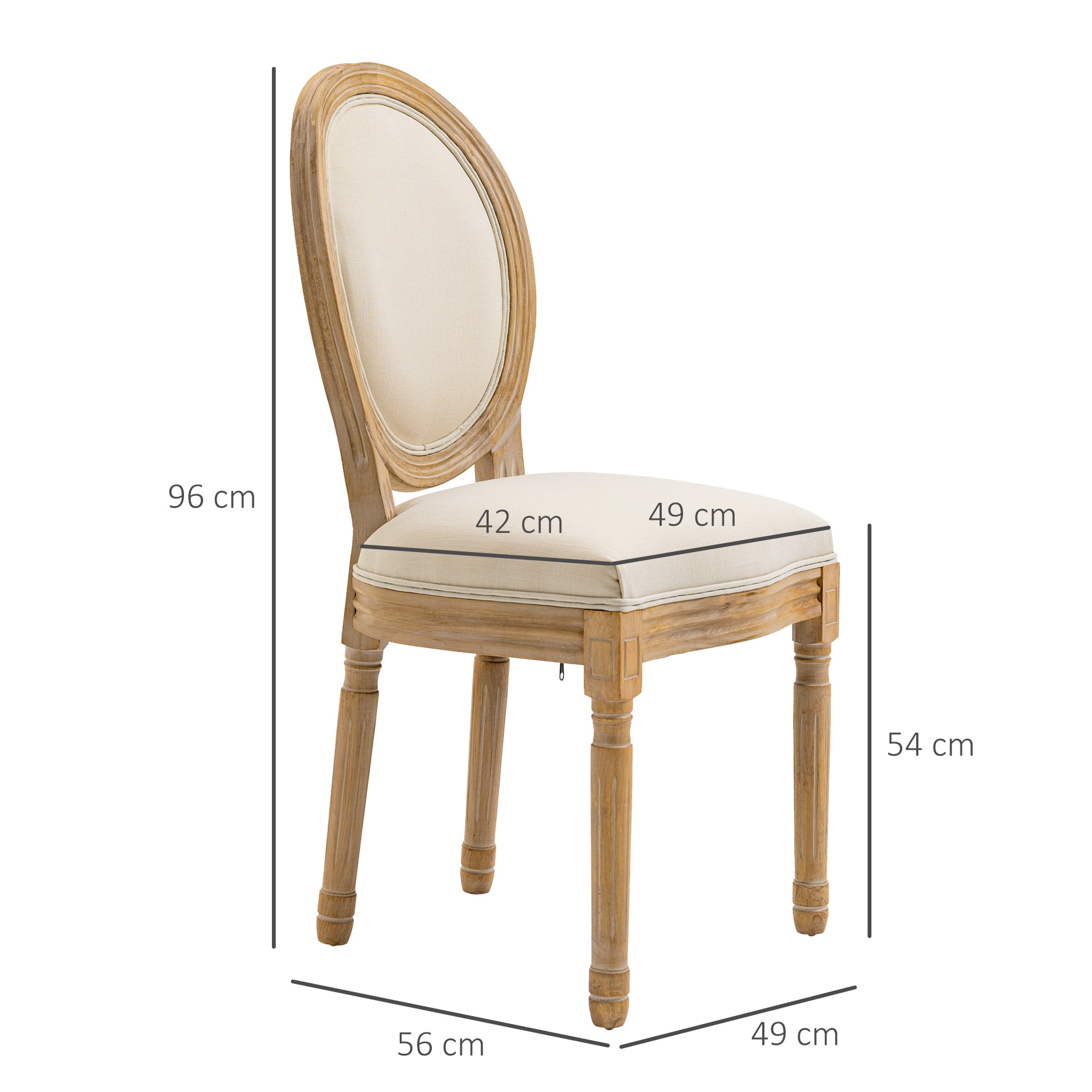 HOMCOM Esszimmerstuhl im 2er Set mit Vintage Design bunt 49B x 56T x 96H cm