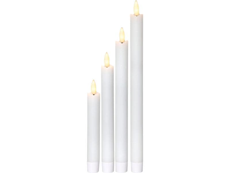 Star Trading LED-Stabkerzen Set Dinner Flamme Ø 2.1x28.5 cm Kerze aus Echtwachs mit LED Leuchte