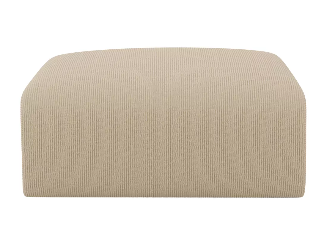 Pouf en tissu texturé beige POGNI de Maison Céphy